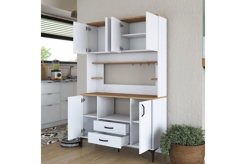 Eligius Högskåp - Vit/Valnöt - Hus & renovering - Kök & bad - Kök & tvättstuga