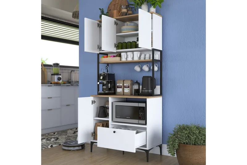 Eligius Högskåp - Vit/Valnöt - Hus & renovering - Kök & bad - Kök & tvättstuga