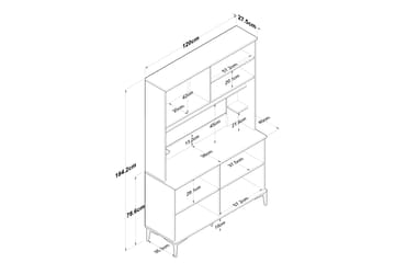 Eligius Högskåp - Vit/Valnöt - Hus & renovering - Kök & bad - Kök & tvättstuga