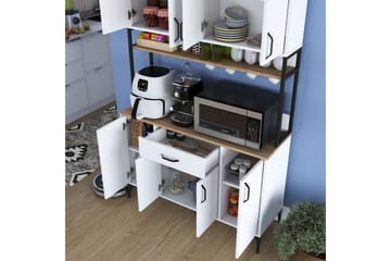 Flerfunktionsskåp Cerreta 127 Valnöt / Vit - Mediumfärgat trä/Vit - Hus & renovering - Kök & bad - Kök & tvättstuga