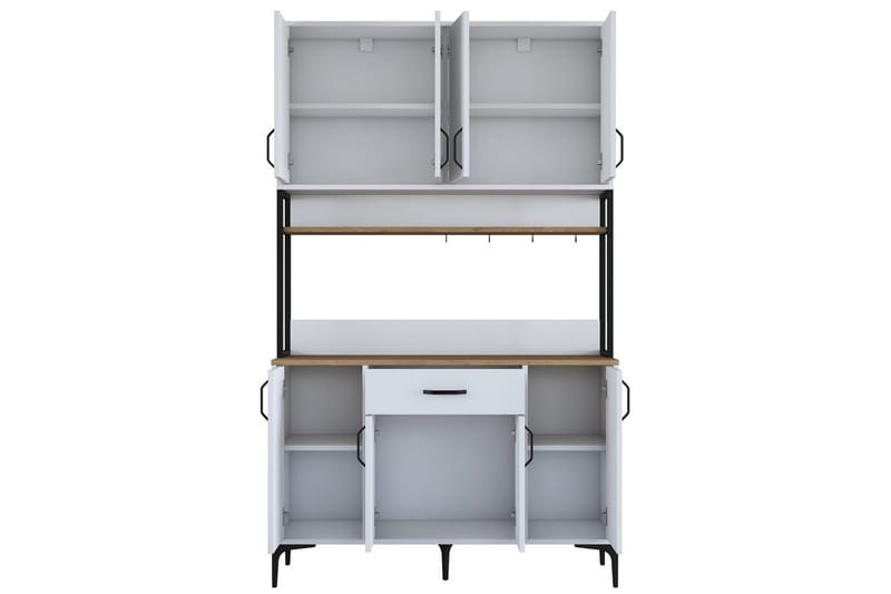 Flerfunktionsskåp Cerreta 127 Valnöt / Vit - Mediumfärgat trä/Vit - Hus & renovering - Kök & bad - Kök & tvättstuga