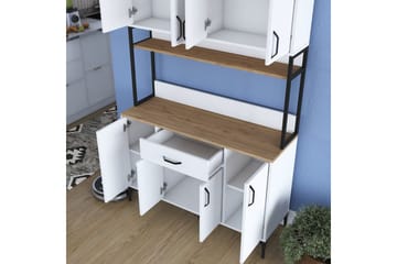 Flerfunktionsskåp Cerreta 127 Valnöt / Vit - Mediumfärgat trä/Vit - Hus & renovering - Kök & bad - Kök & tvättstuga
