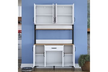 Flerfunktionsskåp Cerreta 127 Valnöt / Vit - Mediumfärgat trä/Vit - Hus & renovering - Kök & bad - Kök & tvättstuga