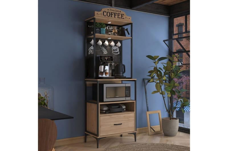 Flerfunktionsskåp Cerreta 154 (70 x 206,8 x 40 cm) - Brun - Hus & renovering - Kök & bad - Kök & tvättstuga