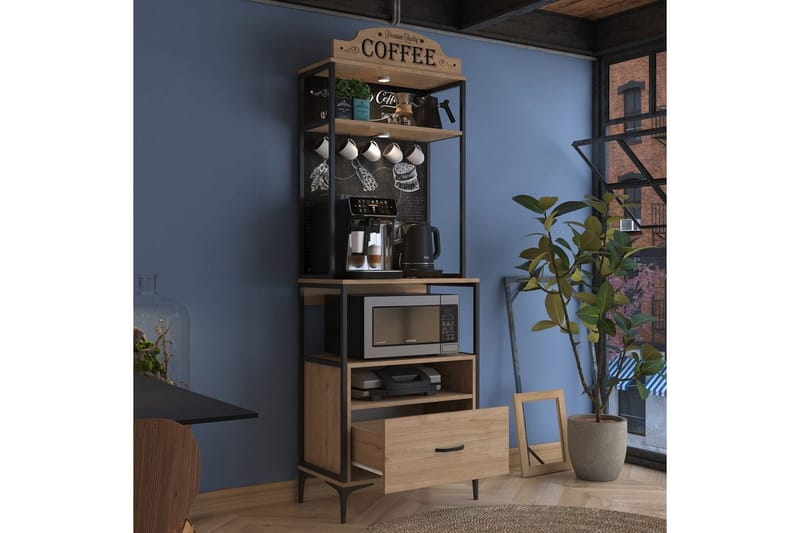 Flerfunktionsskåp Cerreta 154 (70 x 206,8 x 40 cm) - Brun - Hus & renovering - Kök & bad - Kök & tvättstuga