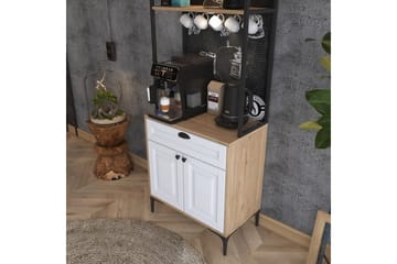 Flerfunktionsskåp Cerreta 157 Valnöt / Vit - Vit/Mörkfärgat trä - Hus & renovering - Kök & bad - Kök & tvättstuga