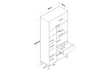 Flerfunktionsskåp Cerreta 165 Vit - Vit - Hus & renovering - Kök & bad - Kök & tvättstuga