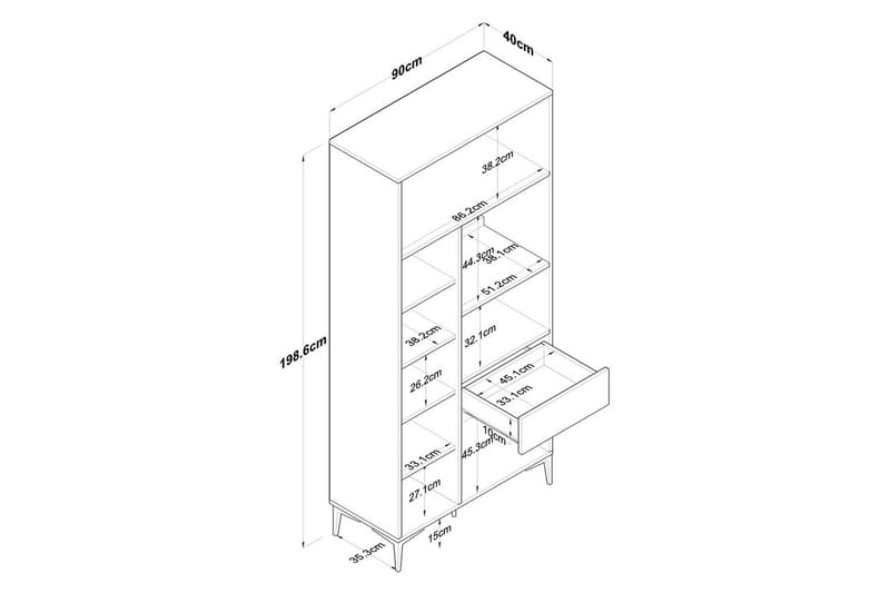 Flerfunktionsskåp Cerreta 165 Vit - Vit - Hus & renovering - Kök & bad - Kök & tvättstuga
