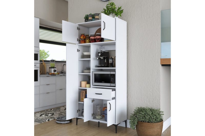 Flerfunktionsskåp Cerreta 165 Vit - Vit - Hus & renovering - Kök & bad - Kök & tvättstuga