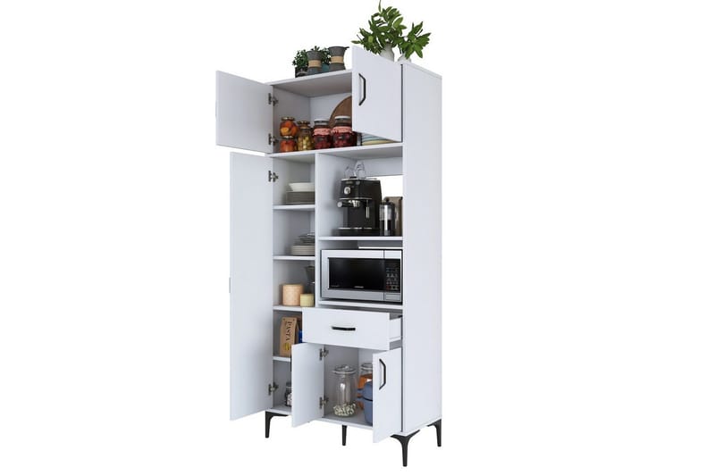 Flerfunktionsskåp Cerreta 165 Vit - Vit - Hus & renovering - Kök & bad - Kök & tvättstuga