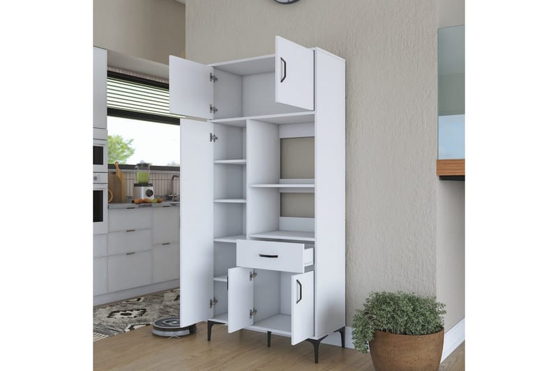 Flerfunktionsskåp Cerreta 165 Vit - Vit - Hus & renovering - Kök & bad - Kök & tvättstuga