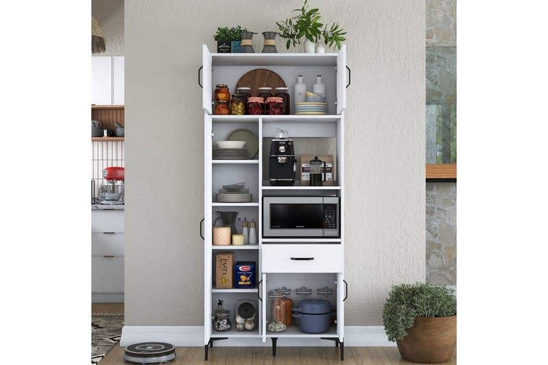 Flerfunktionsskåp Cerreta 165 Vit - Vit - Hus & renovering - Kök & bad - Kök & tvättstuga