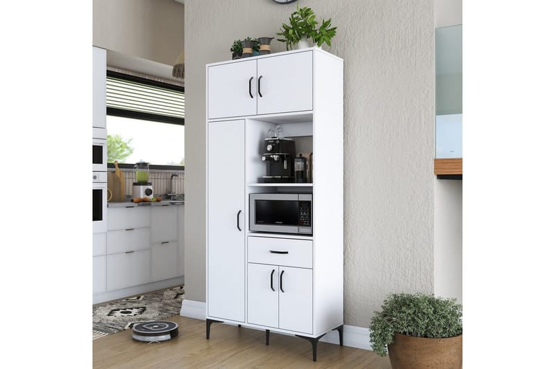 Flerfunktionsskåp Cerreta 165 Vit - Vit - Hus & renovering - Kök & bad - Kök & tvättstuga