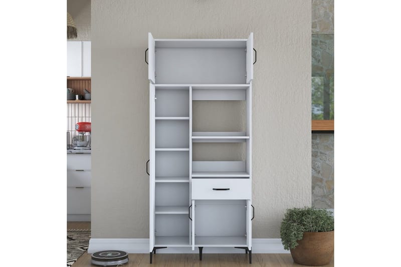 Flerfunktionsskåp Cerreta 165 Vit - Vit - Hus & renovering - Kök & bad - Kök & tvättstuga
