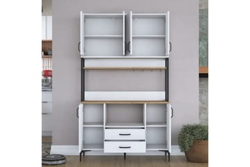 Flerfunktionsskåp Cerreta 169 Valnöt / Vit - Vit - Hus & renovering - Kök & bad - Kök & tvättstuga
