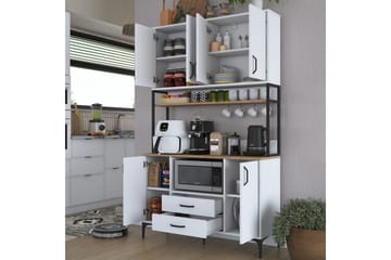 Flerfunktionsskåp Cerreta 169 Valnöt / Vit - Vit - Hus & renovering - Kök & bad - Kök & tvättstuga