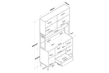 Flerfunktionsskåp Cerreta 169 Valnöt / Vit - Vit - Hus & renovering - Kök & bad - Kök & tvättstuga