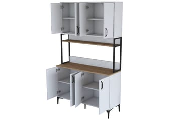 Flerfunktionsskåp Cerreta 173 Valnöt / Vit - Valnöt / Vit - Hus & renovering - Kök & bad - Kök & tvättstuga
