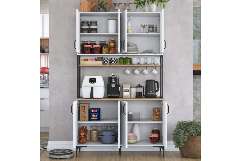 Flerfunktionsskåp Cerreta 173 Valnöt / Vit - Valnöt / Vit - Hus & renovering - Kök & bad - Kök & tvättstuga