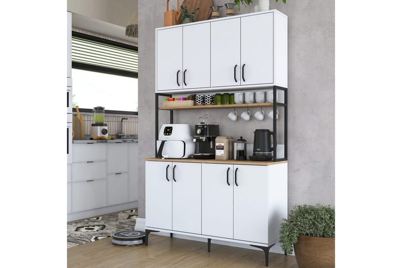 Flerfunktionsskåp Cerreta 173 Valnöt / Vit - Valnöt / Vit - Hus & renovering - Kök & bad - Kök & tvättstuga
