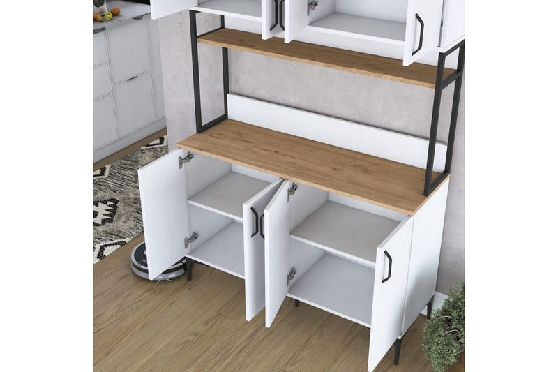 Flerfunktionsskåp Cerreta 173 Valnöt / Vit - Valnöt / Vit - Hus & renovering - Kök & bad - Kök & tvättstuga