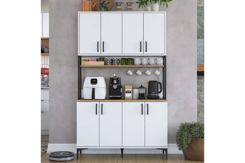 Flerfunktionsskåp Cerreta 173 Valnöt / Vit - Valnöt / Vit - Hus & renovering - Kök & bad - Kök & tvättstuga