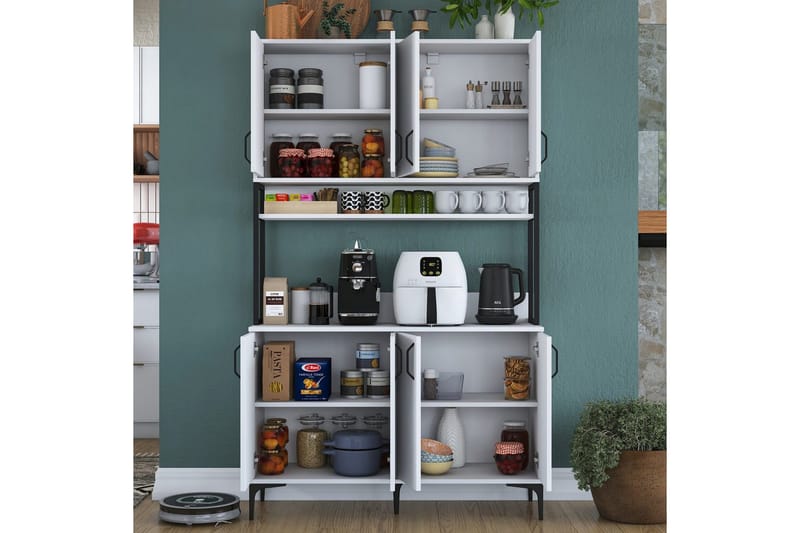 Flerfunktionsskåp Cerreta 173 Vit - Vit - Hus & renovering - Kök & bad - Kök & tvättstuga