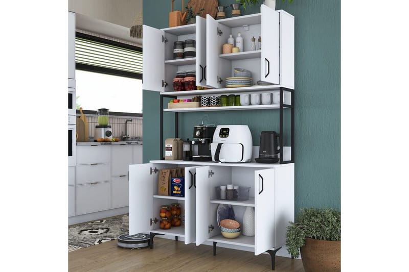 Flerfunktionsskåp Cerreta 173 Vit - Vit - Hus & renovering - Kök & bad - Kök & tvättstuga