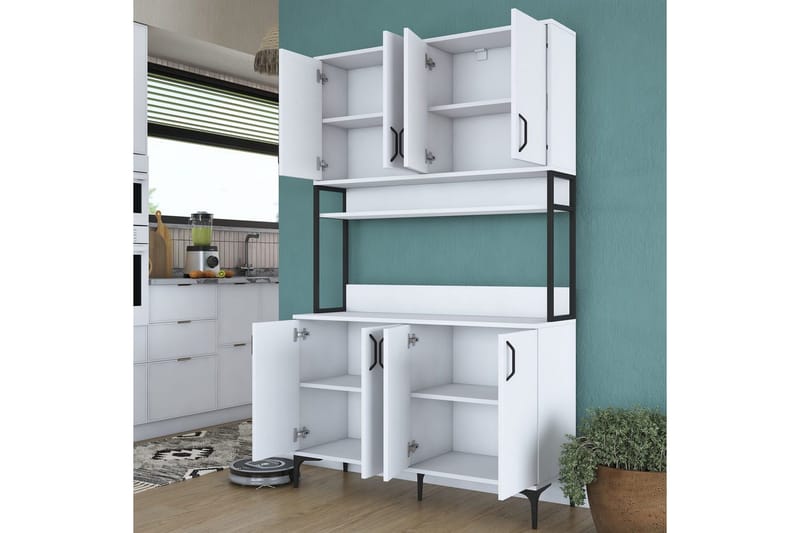 Flerfunktionsskåp Cerreta 173 Vit - Vit - Hus & renovering - Kök & bad - Kök & tvättstuga