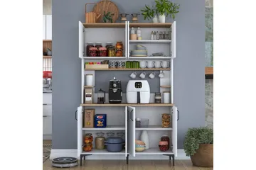 Flerfunktionsskåp Cerreta 176 Valnöt / Vit - Mediumfärgat trä/Vit - Hus & renovering - Kök & bad - Kök & tvättstuga