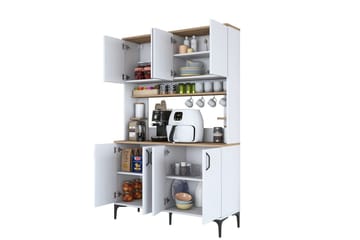 Flerfunktionsskåp Cerreta 176 Valnöt / Vit - Mediumfärgat trä/Vit - Hus & renovering - Kök & bad - Kök & tvättstuga