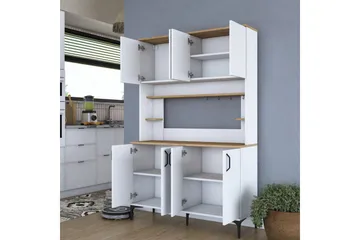 Flerfunktionsskåp Cerreta 176 Valnöt / Vit - Mediumfärgat trä/Vit - Hus & renovering - Kök & bad - Kök & tvättstuga