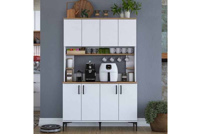 Flerfunktionsskåp Cerreta 176 Valnöt / Vit - Mediumfärgat trä/Vit - Hus & renovering - Kök & bad - Kök & tvättstuga