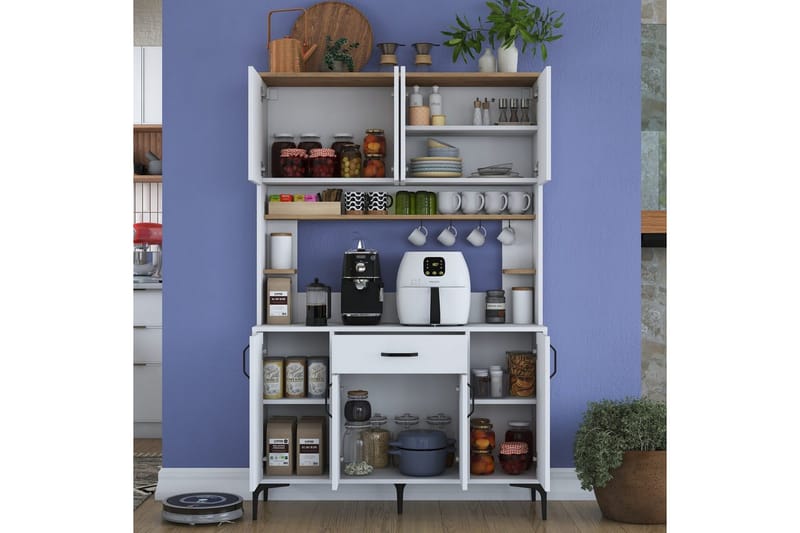 Flerfunktionsskåp Cerreta 177 Valnöt / Vit - Valnöt / Vit - Hus & renovering - Kök & bad - Kök & tvättstuga