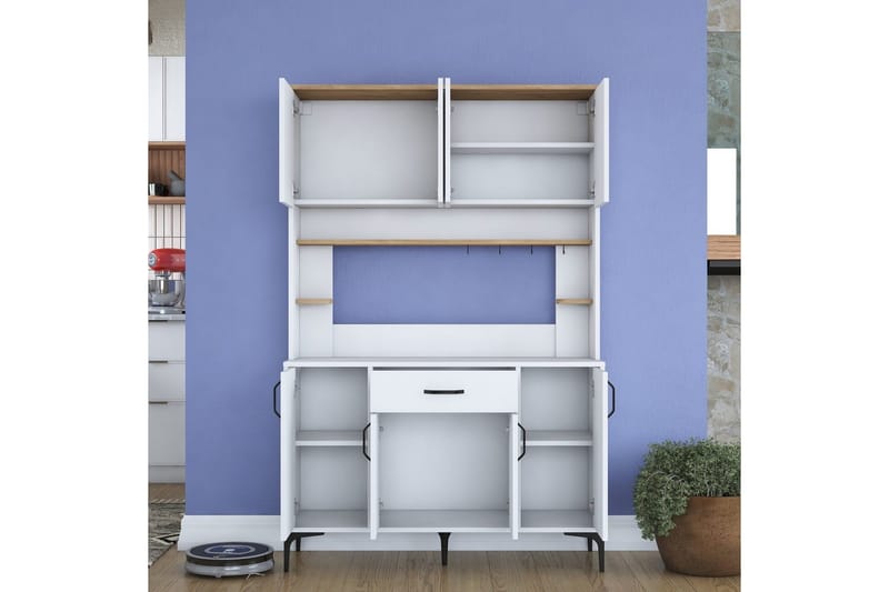 Flerfunktionsskåp Cerreta 177 Valnöt / Vit - Valnöt / Vit - Hus & renovering - Kök & bad - Kök & tvättstuga