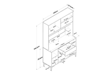 Flerfunktionsskåp Cerreta 177 Valnöt / Vit - Valnöt / Vit - Hus & renovering - Kök & bad - Kök & tvättstuga