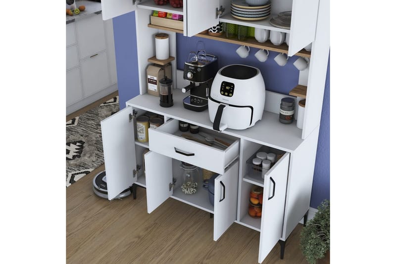 Flerfunktionsskåp Cerreta 177 Valnöt / Vit - Valnöt / Vit - Hus & renovering - Kök & bad - Kök & tvättstuga