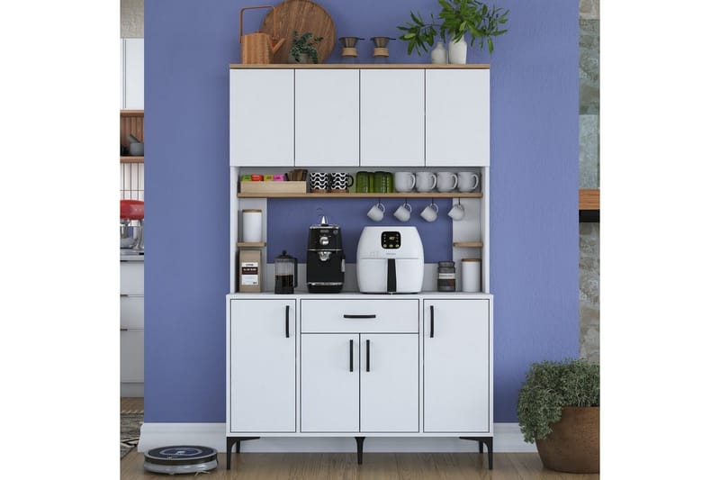 Flerfunktionsskåp Cerreta 177 Valnöt / Vit - Valnöt / Vit - Hus & renovering - Kök & bad - Kök & tvättstuga