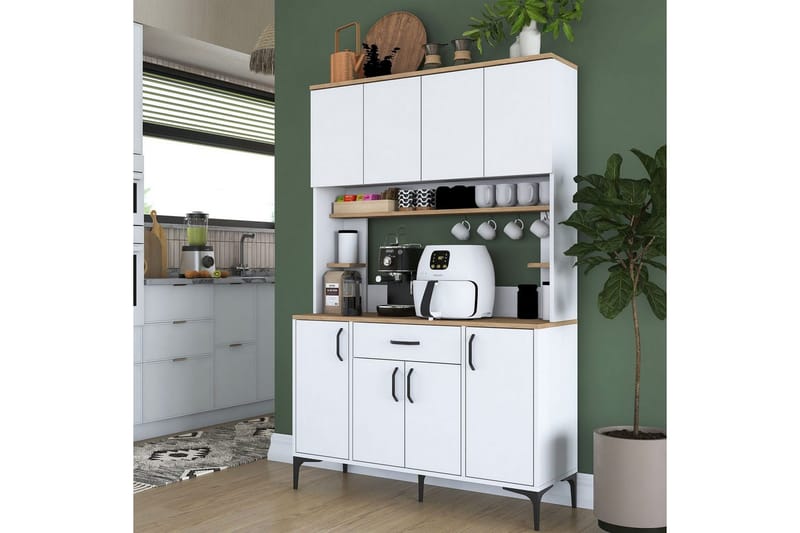 Flerfunktionsskåp Cerreta 177 Vit - Vit - Hus & renovering - Kök & bad - Kök & tvättstuga