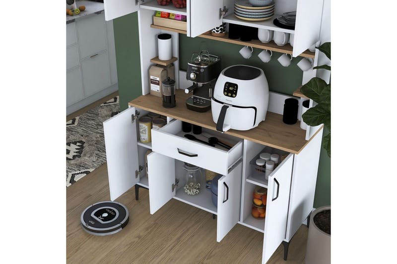 Flerfunktionsskåp Cerreta 177 Vit - Vit - Hus & renovering - Kök & bad - Kök & tvättstuga