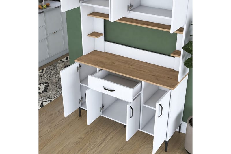 Flerfunktionsskåp Cerreta 177 Vit - Vit - Hus & renovering - Kök & bad - Kök & tvättstuga