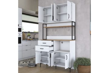 Flerfunktionsskåp Cerreta 179 Valnöt / Vit / Svart - Valnöt / Vit / Svart - Hus & renovering - Kök & bad - Kök & tvättstuga