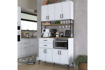 Flerfunktionsskåp Cerreta 179 Valnöt / Vit / Svart - Valnöt / Vit / Svart - Hus & renovering - Kök & bad - Kök & tvättstuga