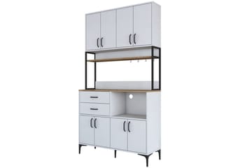 Flerfunktionsskåp Cerreta 179 Valnöt / Vit / Svart - Valnöt / Vit / Svart - Hus & renovering - Kök & bad - Kök & tvättstuga