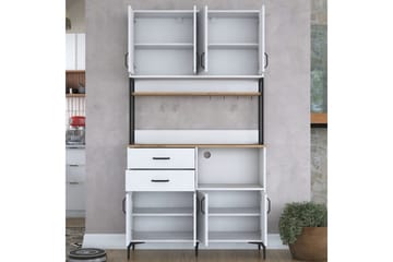 Flerfunktionsskåp Cerreta 179 Valnöt / Vit / Svart - Valnöt / Vit / Svart - Hus & renovering - Kök & bad - Kök & tvättstuga