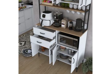 Flerfunktionsskåp Cerreta 179 Valnöt / Vit / Svart - Valnöt / Vit / Svart - Hus & renovering - Kök & bad - Kök & tvättstuga