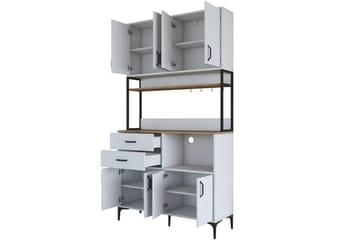 Flerfunktionsskåp Cerreta 179 Valnöt / Vit / Svart - Valnöt / Vit / Svart - Hus & renovering - Kök & bad - Kök & tvättstuga