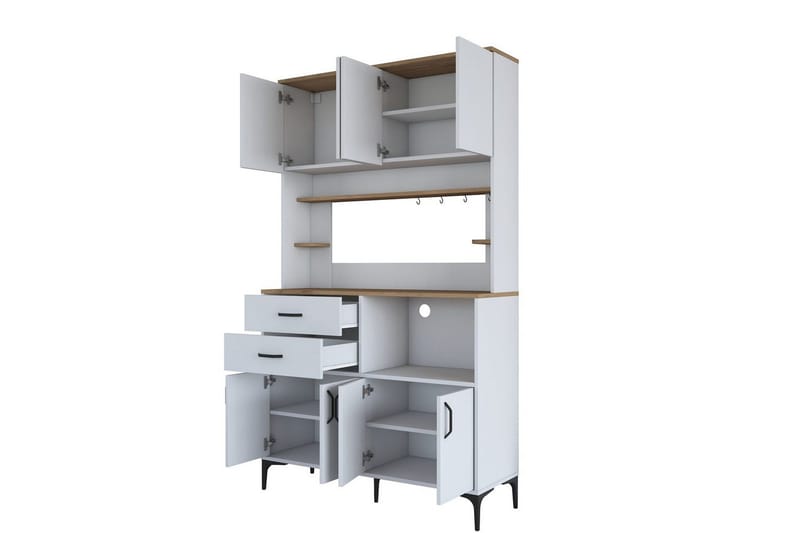Flerfunktionsskåp Cerreta 179 Valnöt / Vit - Valnöt / Vit - Hus & renovering - Kök & bad - Kök & tvättstuga