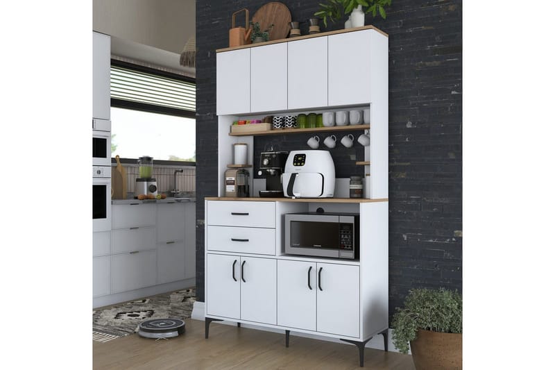 Flerfunktionsskåp Cerreta 179 Valnöt / Vit - Valnöt / Vit - Hus & renovering - Kök & bad - Kök & tvättstuga
