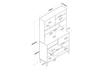 Flerfunktionsskåp Cerreta 179 Valnöt / Vit - Valnöt / Vit - Hus & renovering - Kök & bad - Kök & tvättstuga